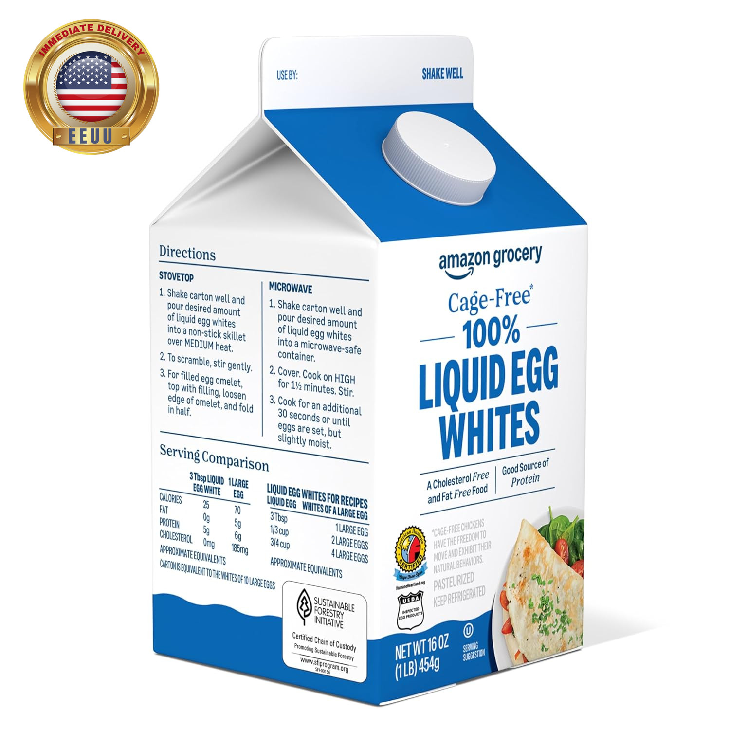 , Cage Free Liquid Egg Whites, 16 Fl Oz ⭐️⭐️⭐️⭐️⭐️