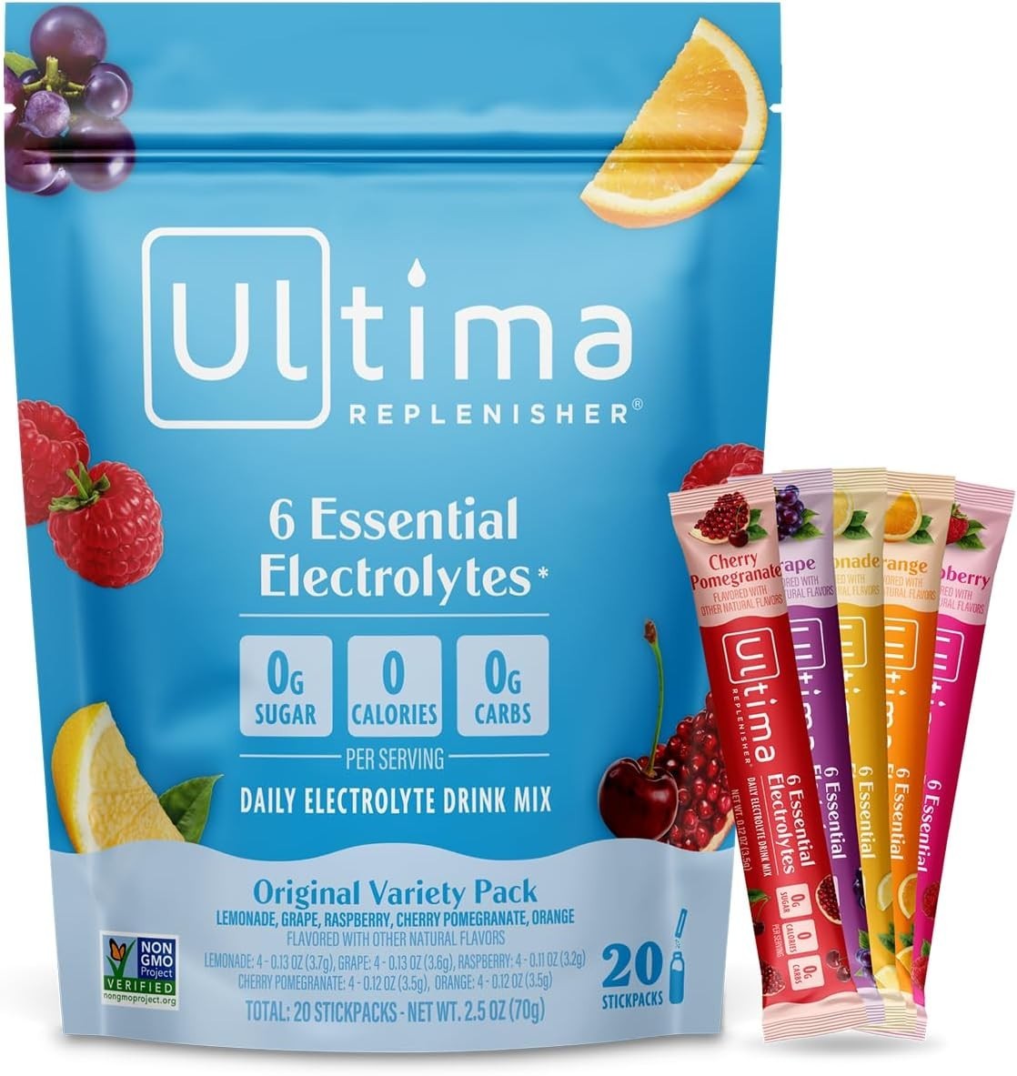 Ultimate Hydration Stickpacks – 6 Essential Electrolytes, Keto Friendly &