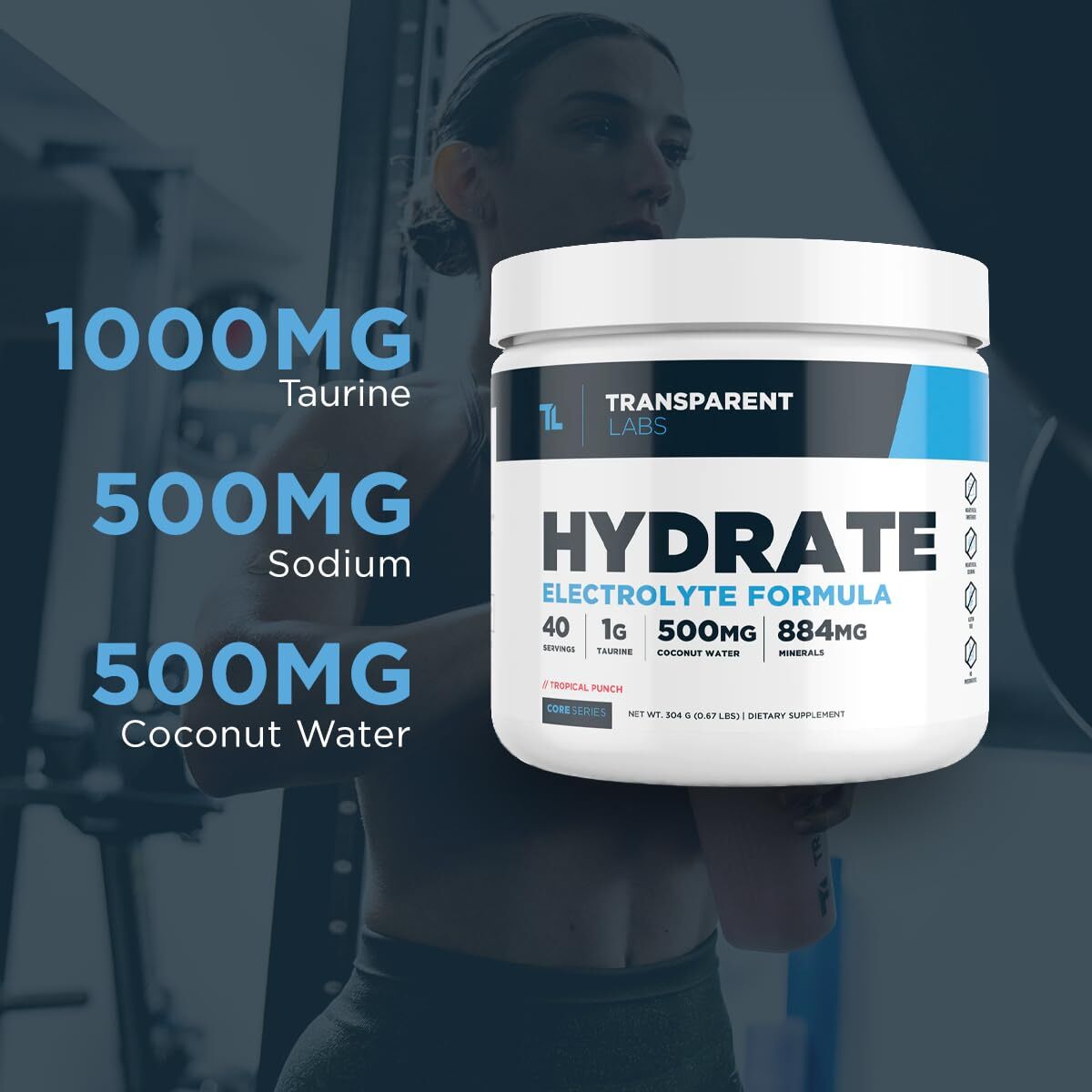 Transparent Labs Hydrate Peach Mango 40 Servings Electrolyte Supplement