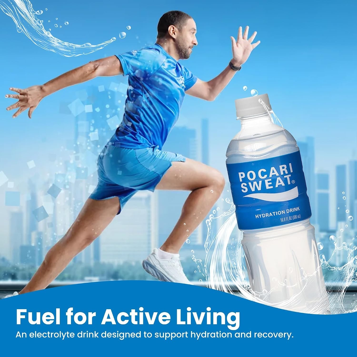 Pocari Sweat Electrolyte Drink, 24 Pack of 16.9 fl oz Bottles – Hydration,