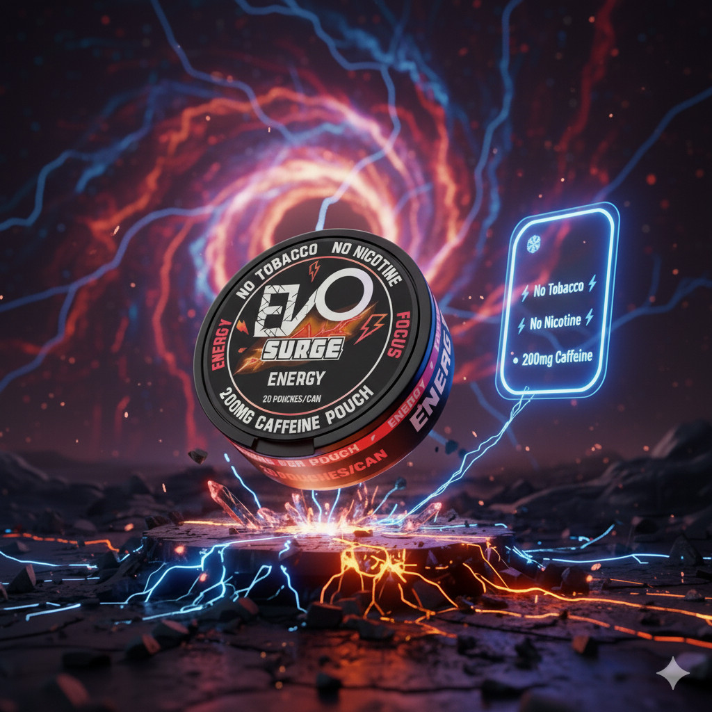 EVO Surge 200mg Caffeine Pouches – 5 Pack (20 Count/Can) – Energy