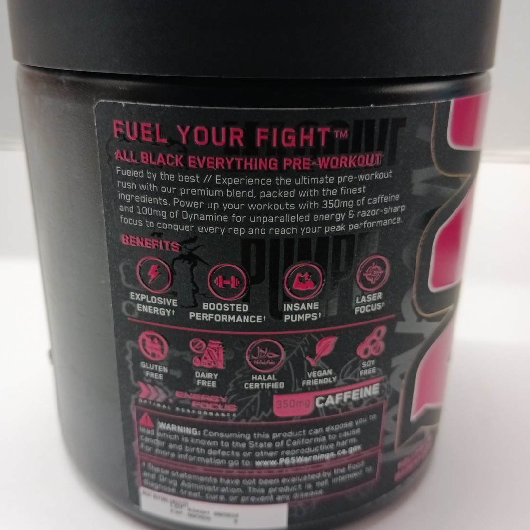 Abe All Black Everything Pre Workout Powder Baddy Berry 13.75oz 30 Servings 6/26