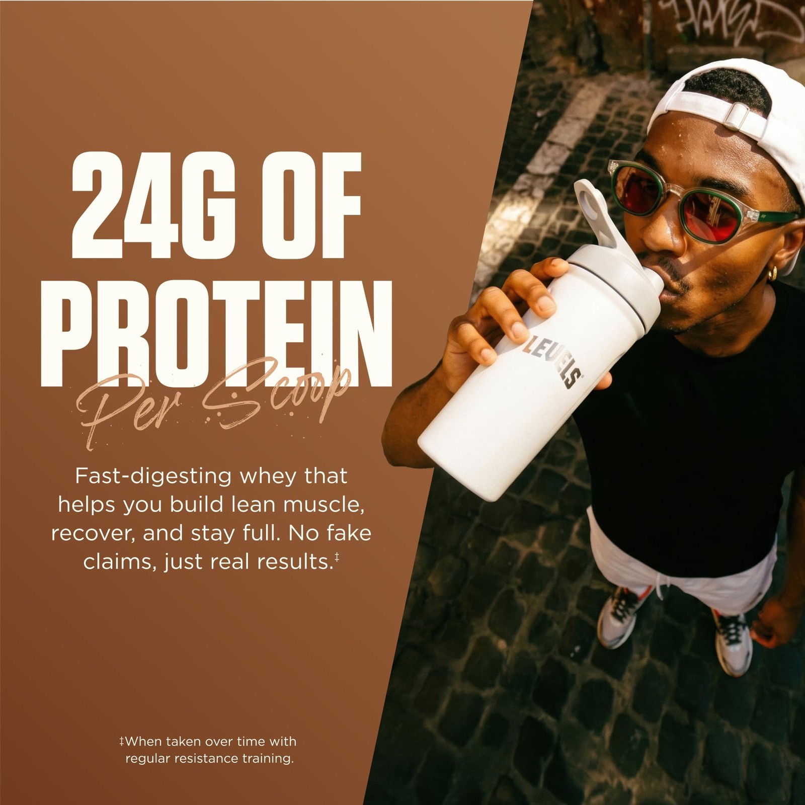 Levels Grass Fed Whey Protein Powder, No Artificials, 24G 2 Pound (Pack of 1)