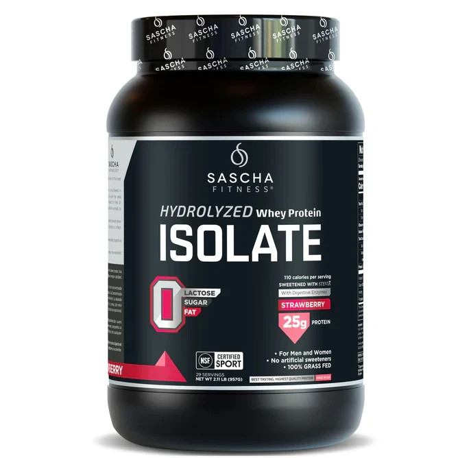 Sascha Fitness Hydrolyzed Whey Protein Isolate,100% Grass-Fed (2 Pounds, All )