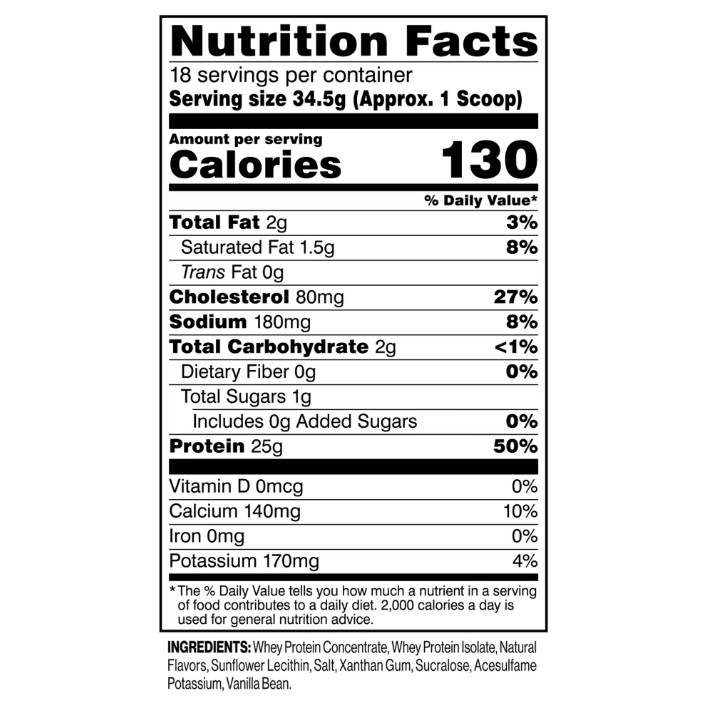 C4 Pro Whey Protein Powder, Vanilla Bean Flavor, 25g of Protein, 18 Servings