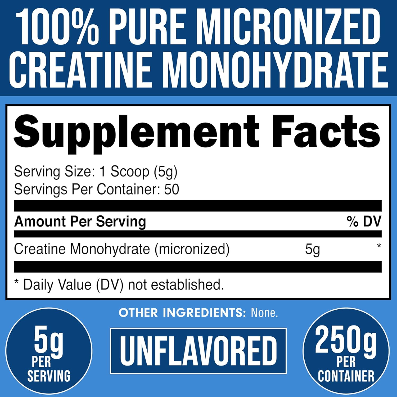Bucked Up Micronized Creatine Powder 50 Servings Gluten Free Non Gmo