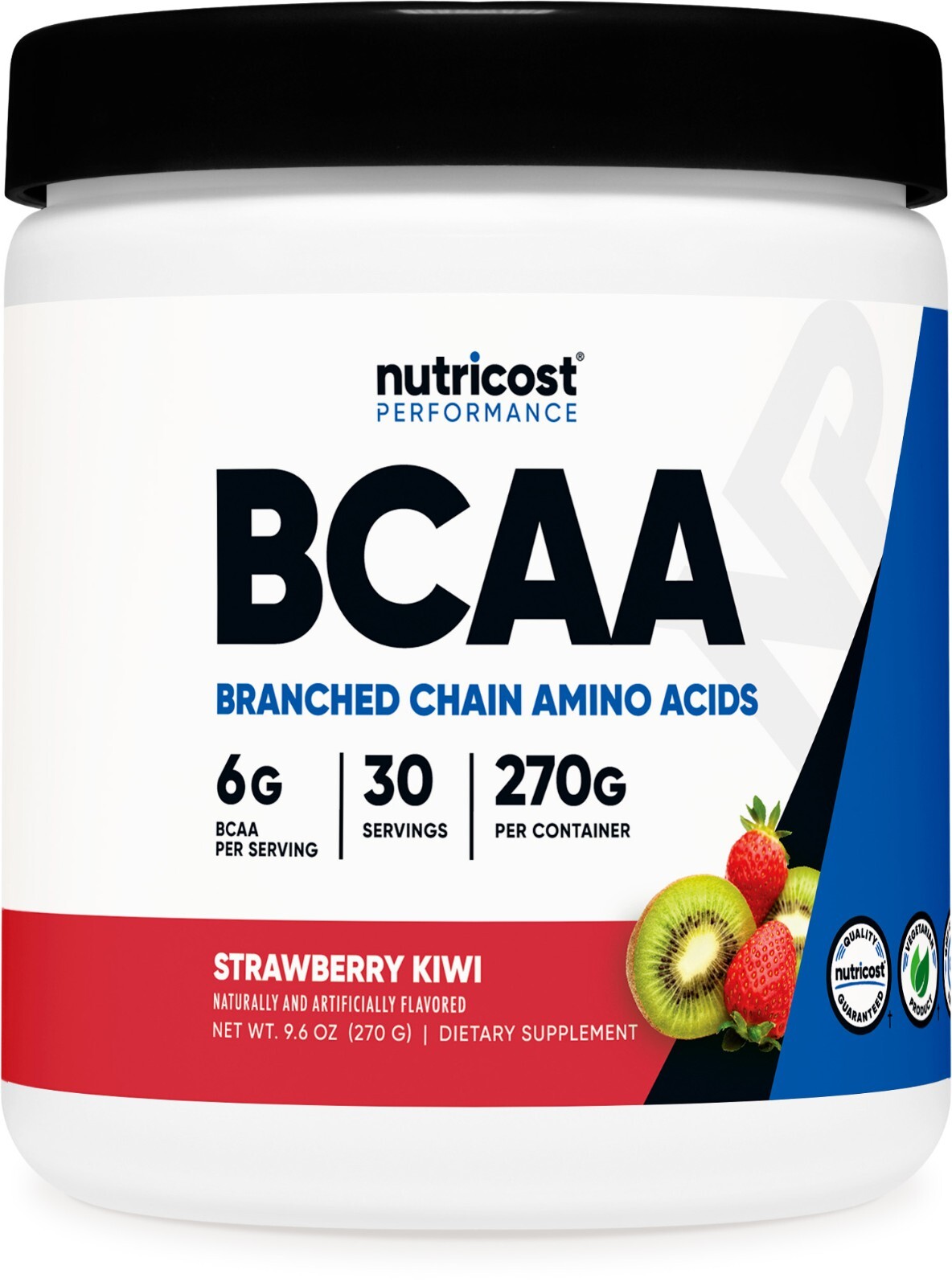 Nutricost BCAA 2:1:1 Powder (Strawberry Kiwi) 30 Servings – 6G Per Serving