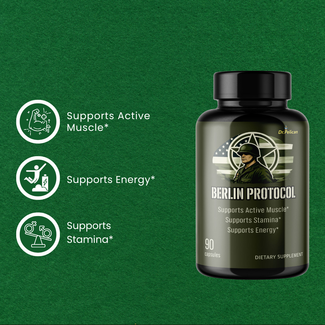 Berlin Protocol- Bodybuilding & Men’s Health Support- 4 Bottles- 360 Capsules