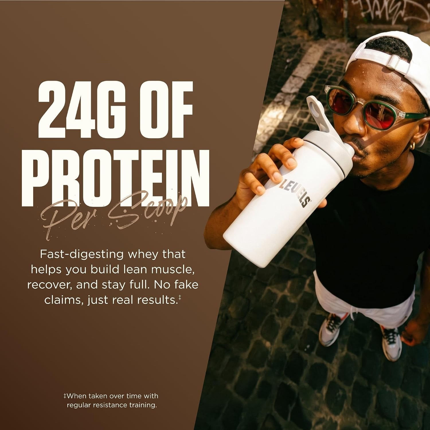 Levels Grass Fed Whey Protein Powder No Artificials 24G of Protein Double Cho…