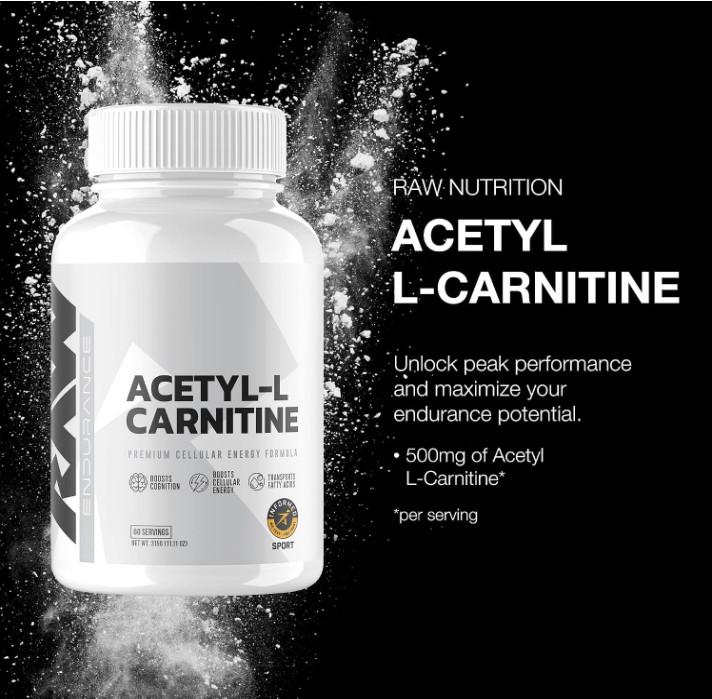 Raw Nutrition Acetyl L-Carnitine Premium Cellular Energy 60 pills, New, Sealed
