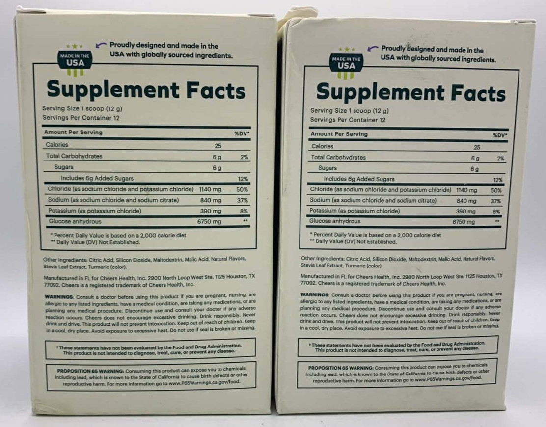 2PK Cheers Rapid Hydration Powder ~ 5.08 oz Each ~ EXP 6/26 ~ FAST SHIP