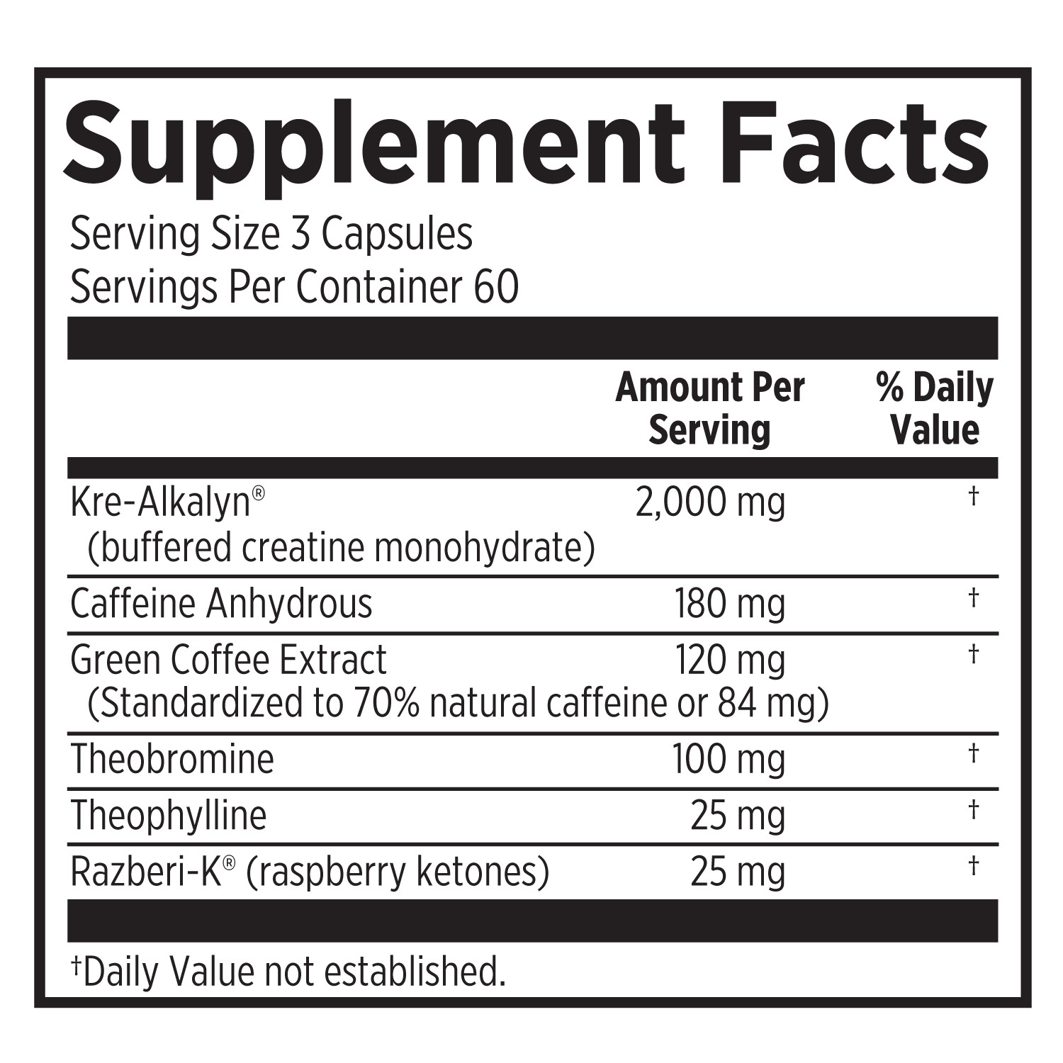 EFX KRE ALKALYN HARDCORE Creatine Energy Fat Loss Caffeine VALUE SIZE 180 Caps