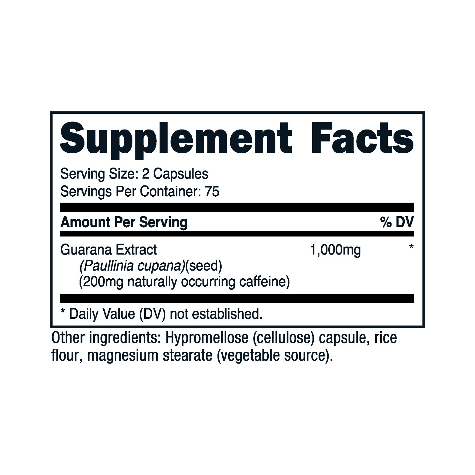 Primal Guarana (1000 MG Per Serving) (150 Capsules) – 200 MG Natural Caffeine