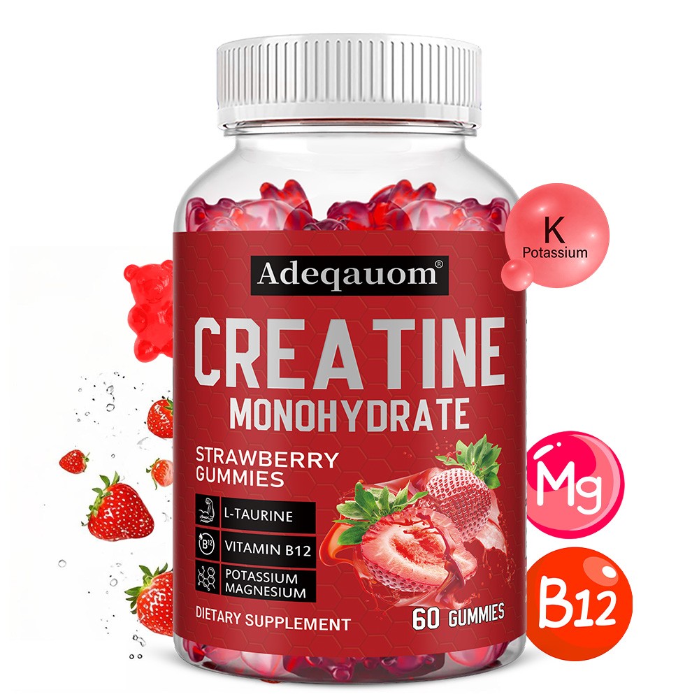 Creatine Monohydrate Gummies Muscle Gain 5000 Mg Per Serving 60 Gummies