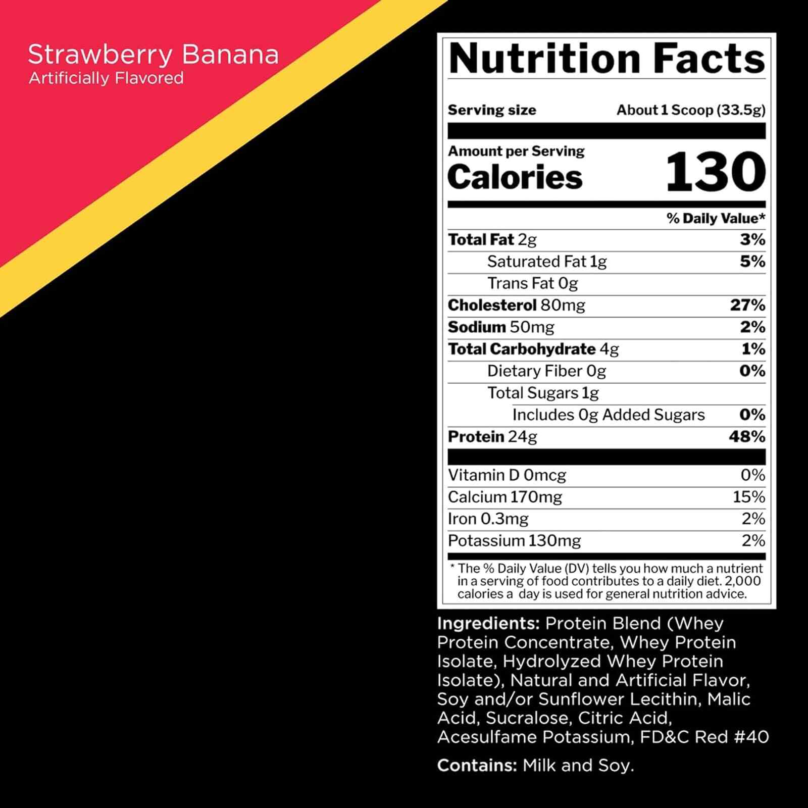 RULE 1 Whey Blend 68 serv Strawberry Banana 100% Whey Protein Blend 5.02lb