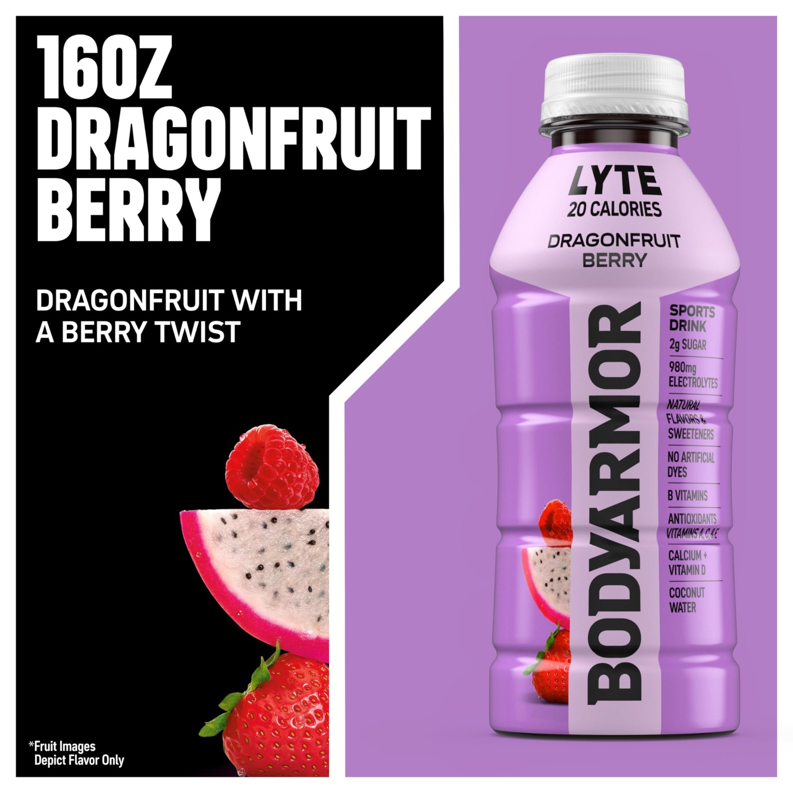 BODYARMOR Lyte Sports Drink Low-Calorie 16 Ounce (Pack of 12), berry