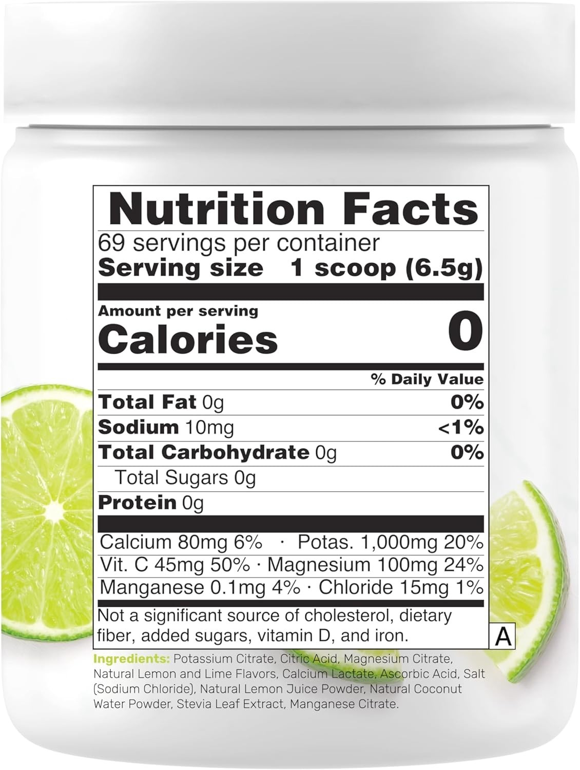 Electrolytes Powder, 1lb (69 Servings) – No Sugar, Lemon Lime – Hydration Supple
