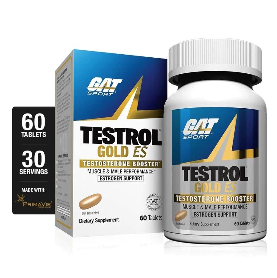 GAT SPORT Testrol Gold ES, Test Booster for Men, 60 Count (Pack of 1),