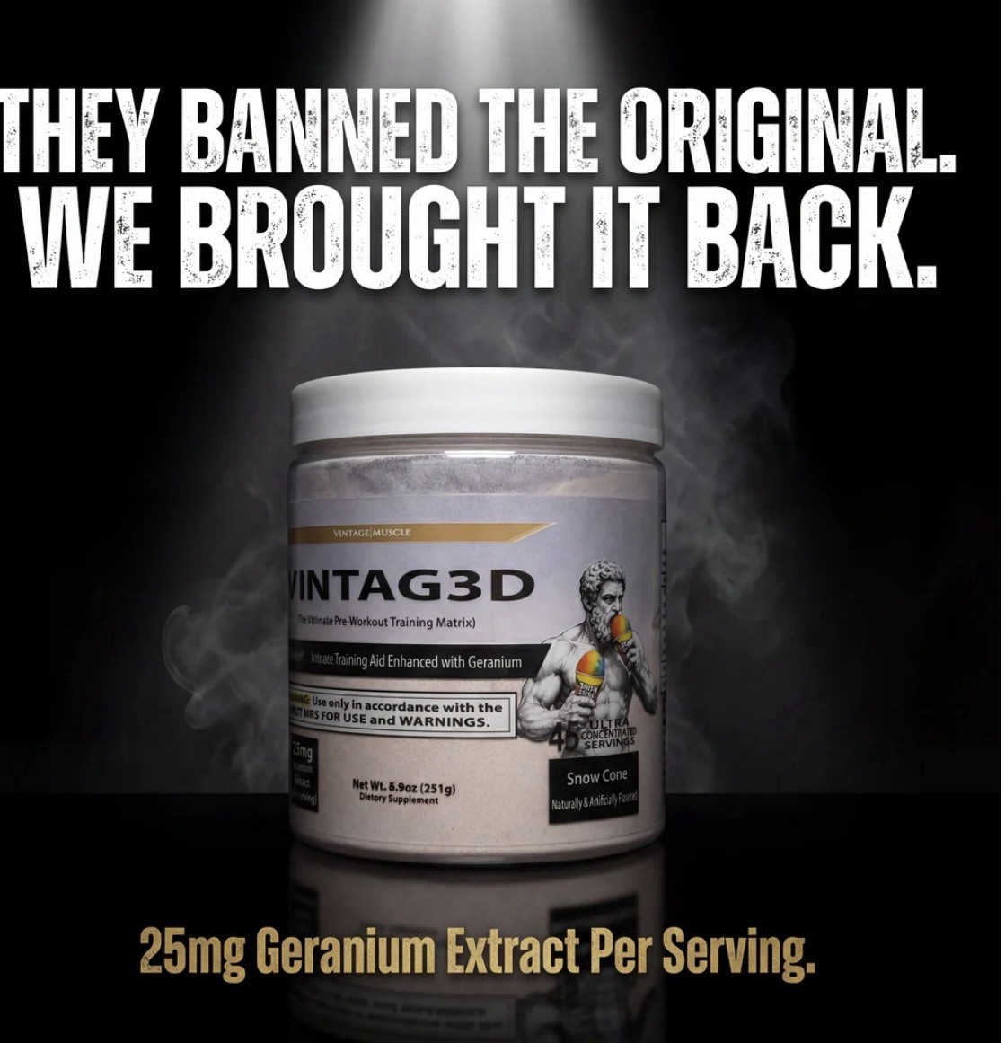 Vintag3D Ultimate Pre-Workout Matrix W/Geranium By Vintage Muscle💪🏛️🧪💥🍧