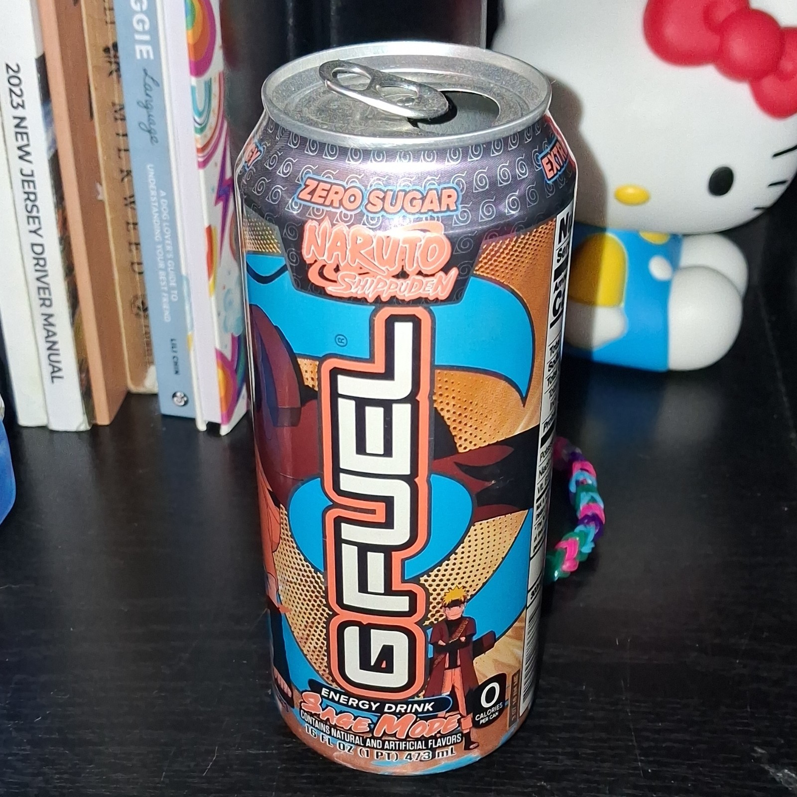 empty Fuel Energy Drink Sage Mode Zero Sugar 16 fl oz (473 mL) Naruto Shippuden