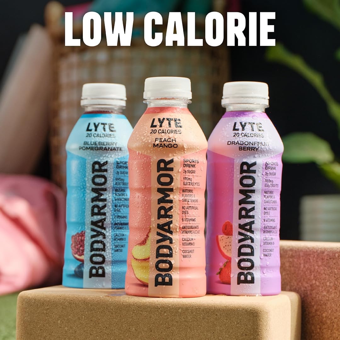 BODYARMOR Lyte Sports Drink Low-Calorie 16 Ounce (Pack of 12), berry