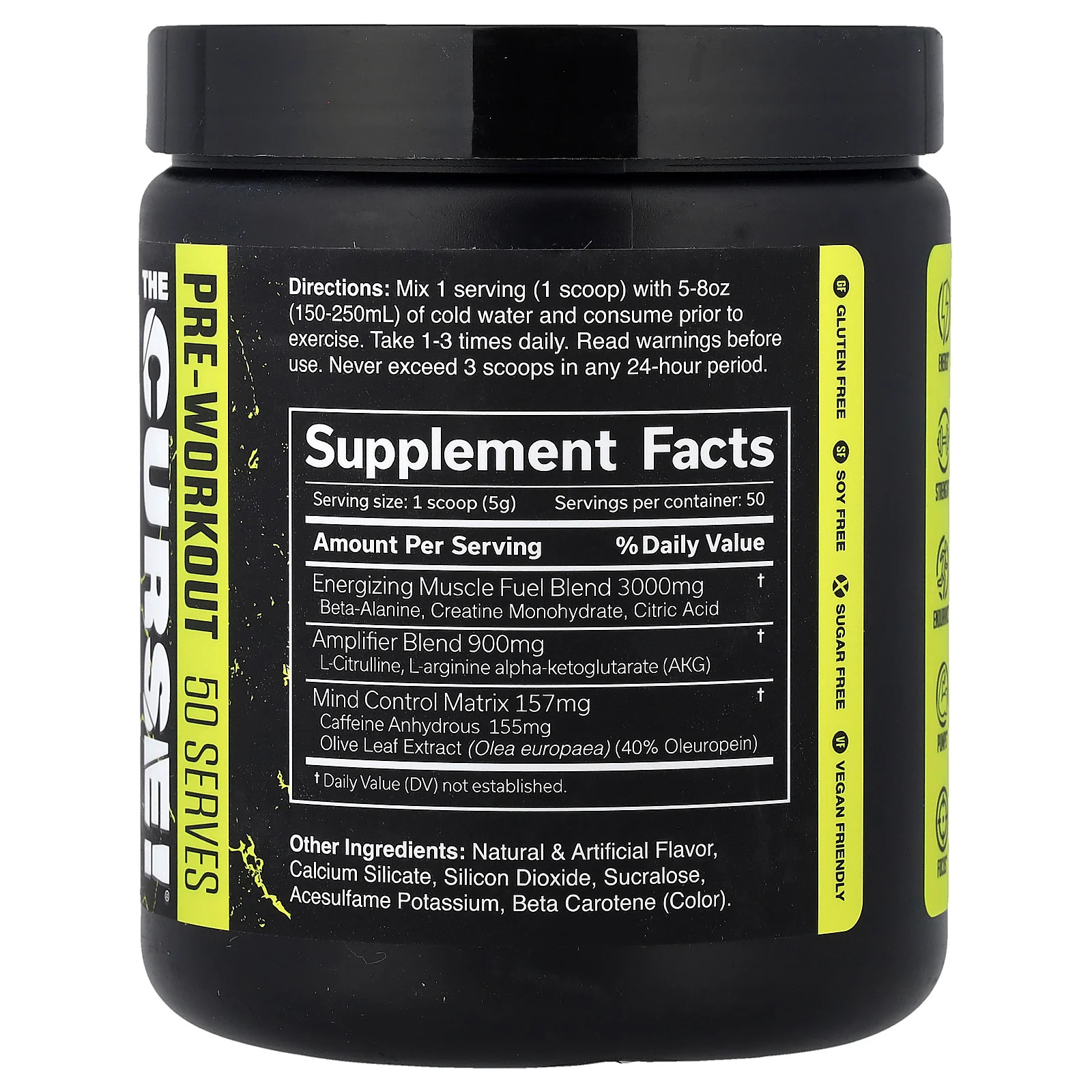 Cobra Labs The Curse Pre Workout Lemon Rush 0 55 lbs 250 g GMP Quality Assured