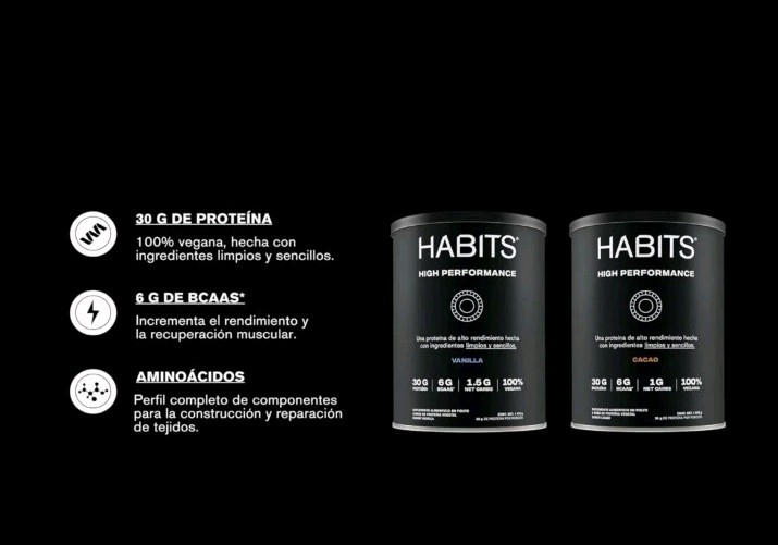 Habits Protein, Plant-Based Protein Powder, Cocoa Flavor, Gluten Free, 578g NEW!