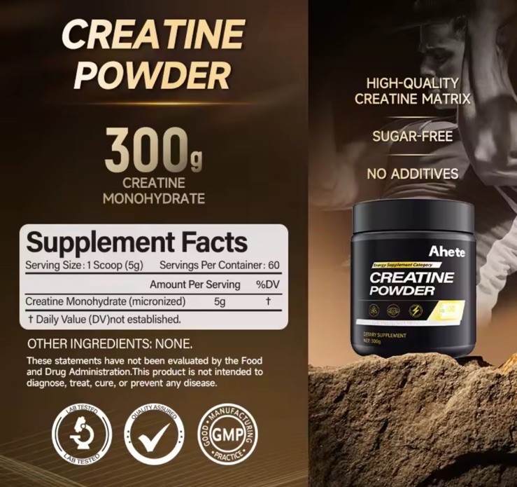 Ahete Gym Gains Creatine Monohydrate Powder Sugar-Free ⭐️ US FREE SHIPPING ⭐️