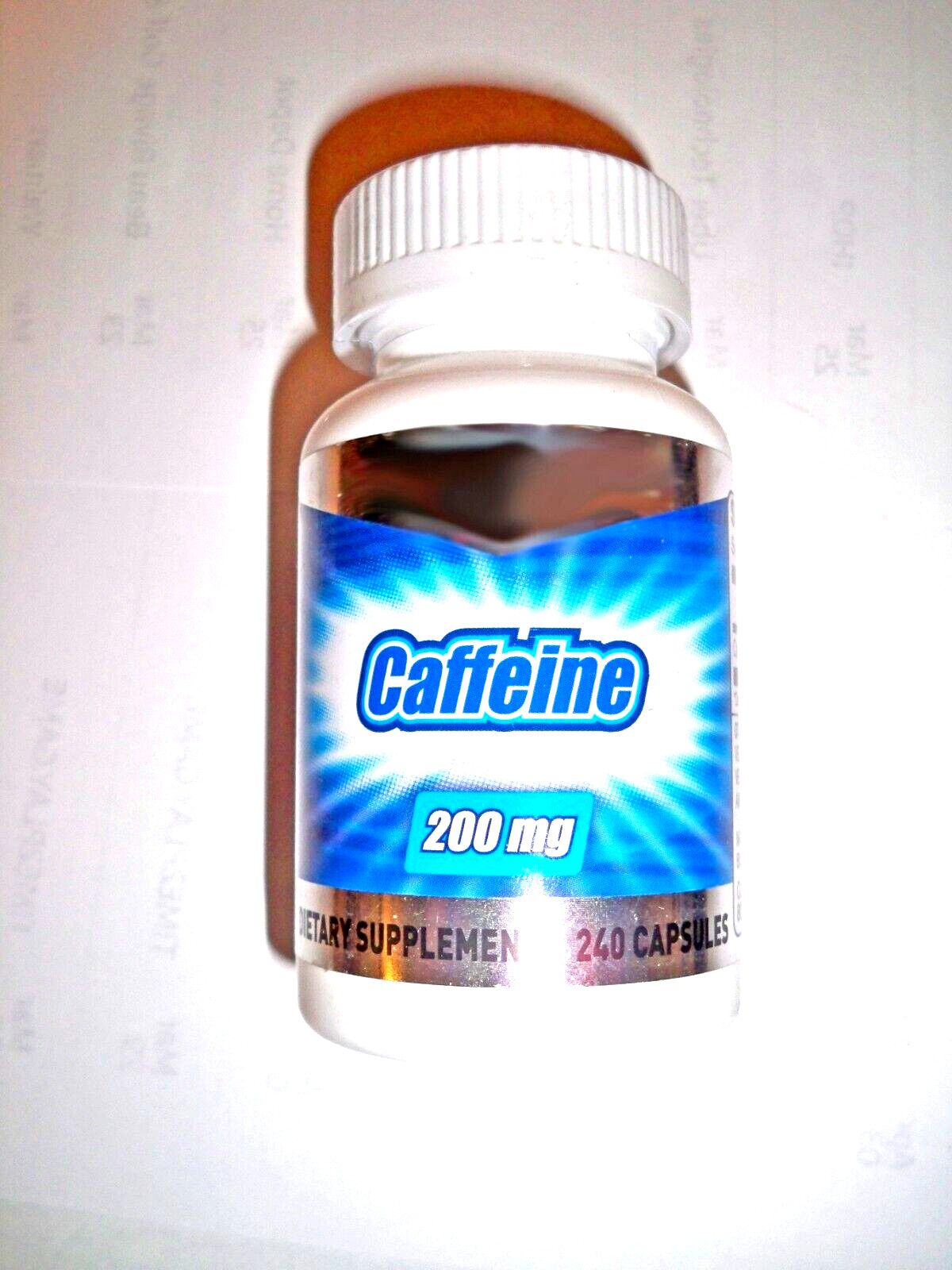 Caffeine Pills Supplement 200 mg 240 Capsules 200mg 200 + 40 Caffiene Caffene