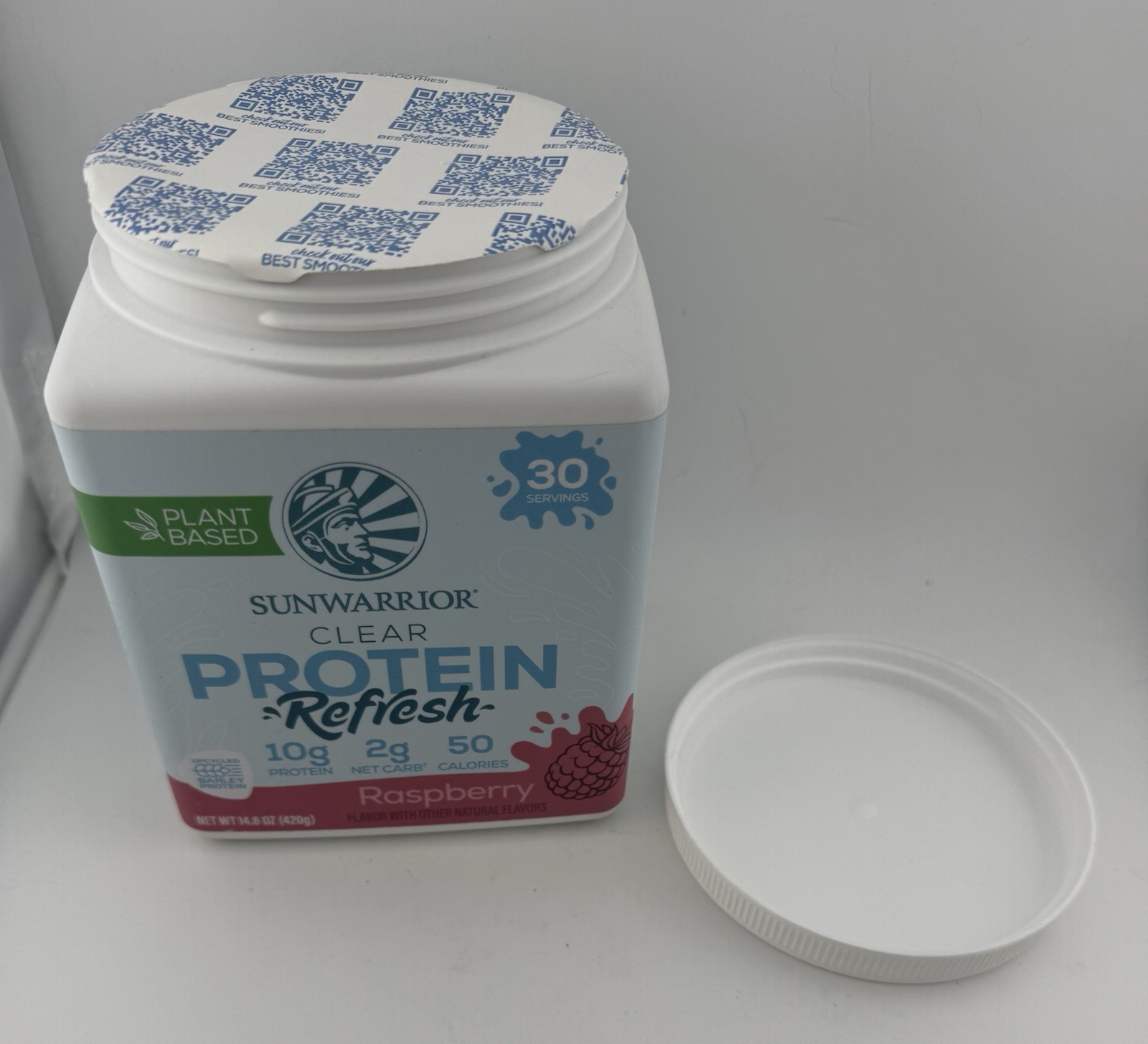 SunWarrior Plant Based Clear Protein Refresh Raspberry 14.8 Oz 30 Servings