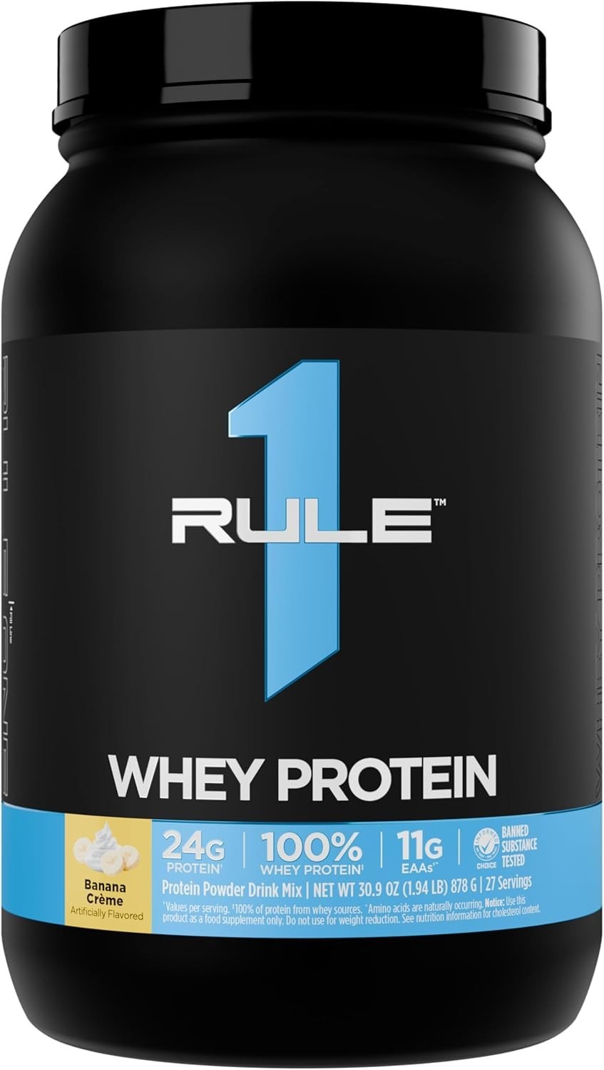 Rule 1 Whey Protein – 24g FastActing Protein from AllWhey Sources with Natura…