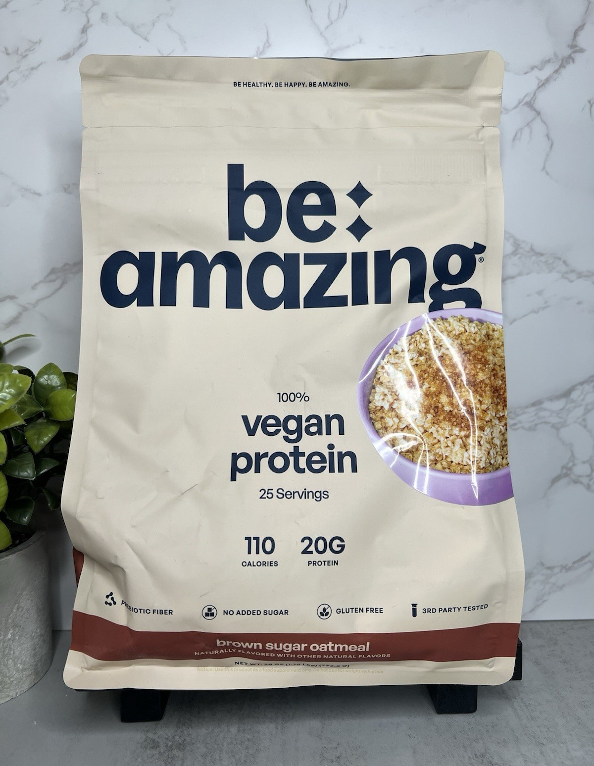 Be Amazing Vegan Protein Powder Brown Sugar Oatmeal 25 Serv 8oz Exp 07/2027