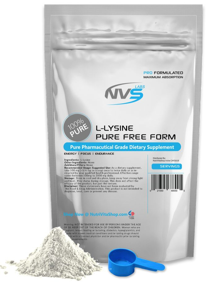 250g (8.8oz) 100% L-LYSINE HCL NVS USP GRADE KOSHER nonGMO