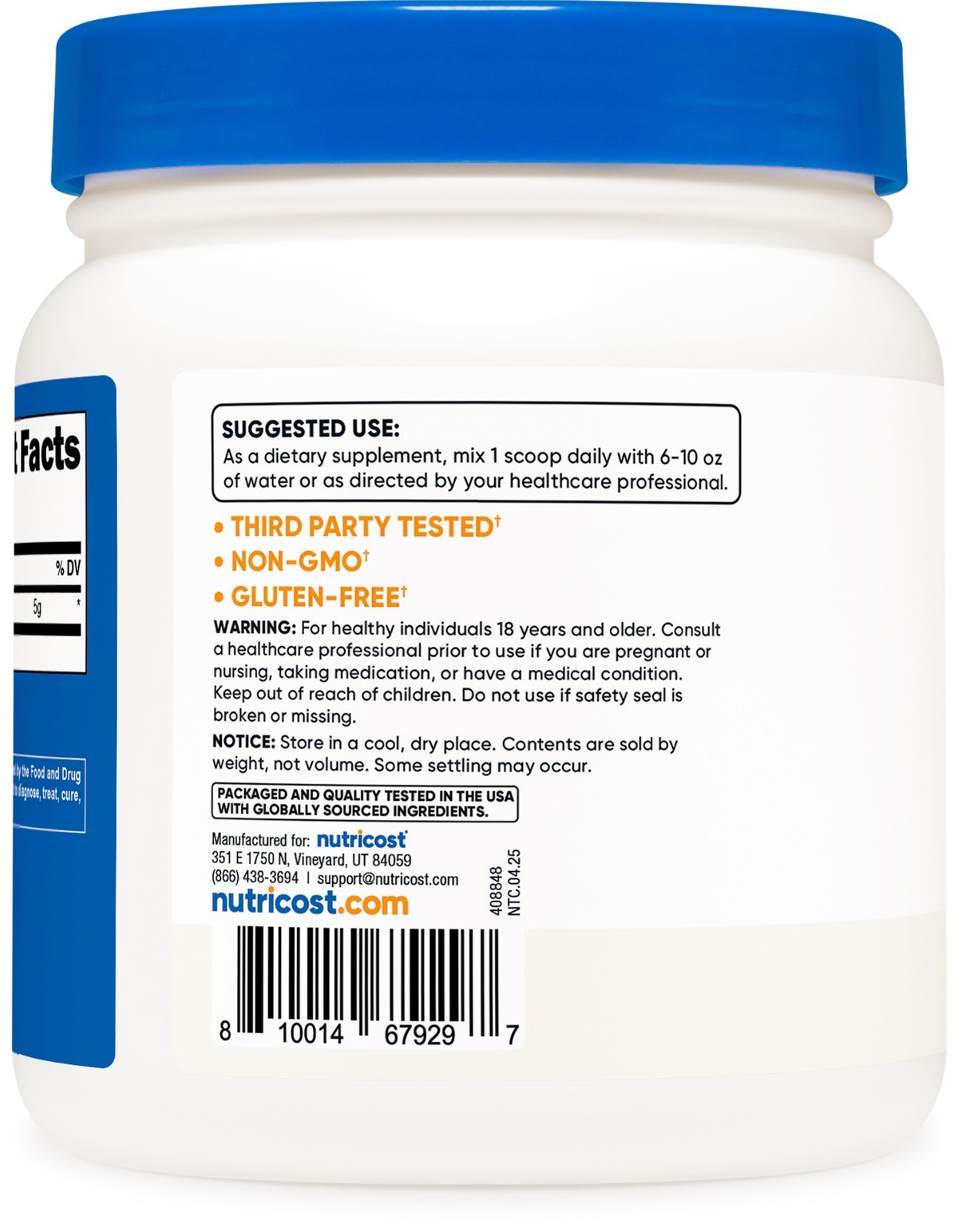 Nutricost L-Arginine (500 Grams) 3 Pack – Pure L-Arginine Powder – 5g Serving