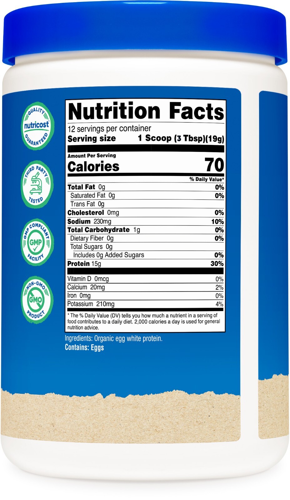 Nutricost Organic Egg White Protein Powder 8oz (Unflavored)