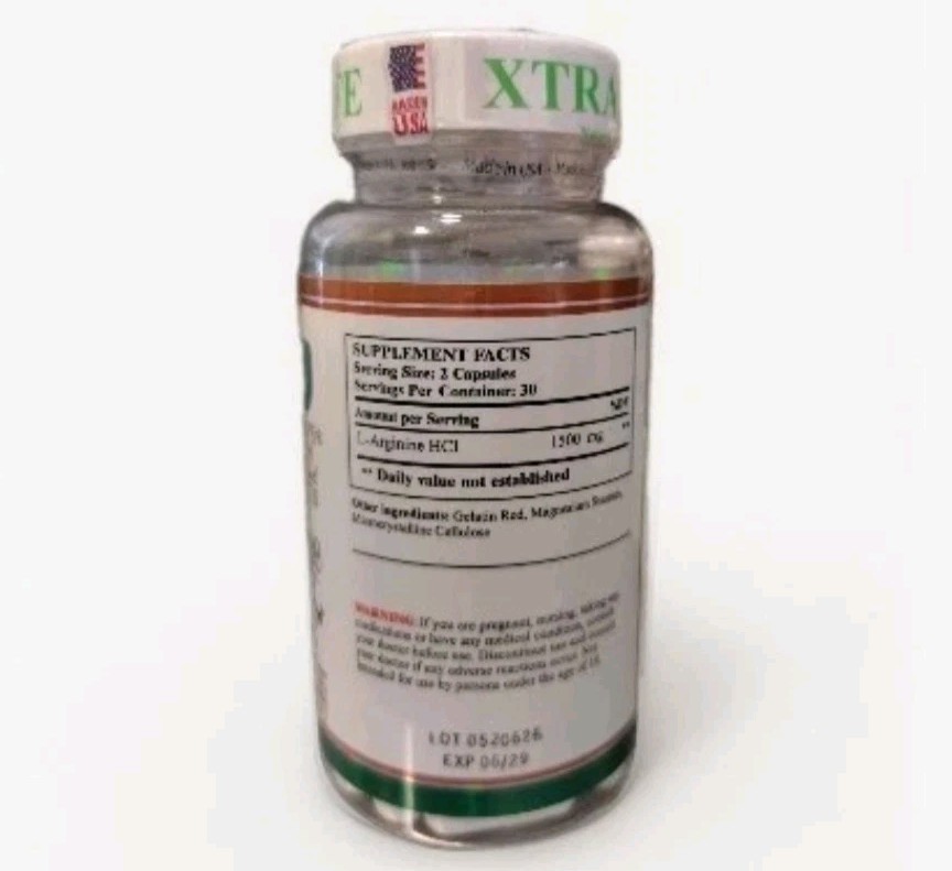 Nitric Oxide Booster L-Arginine, 3000mg 120 Caps HIGHEST POTENCY