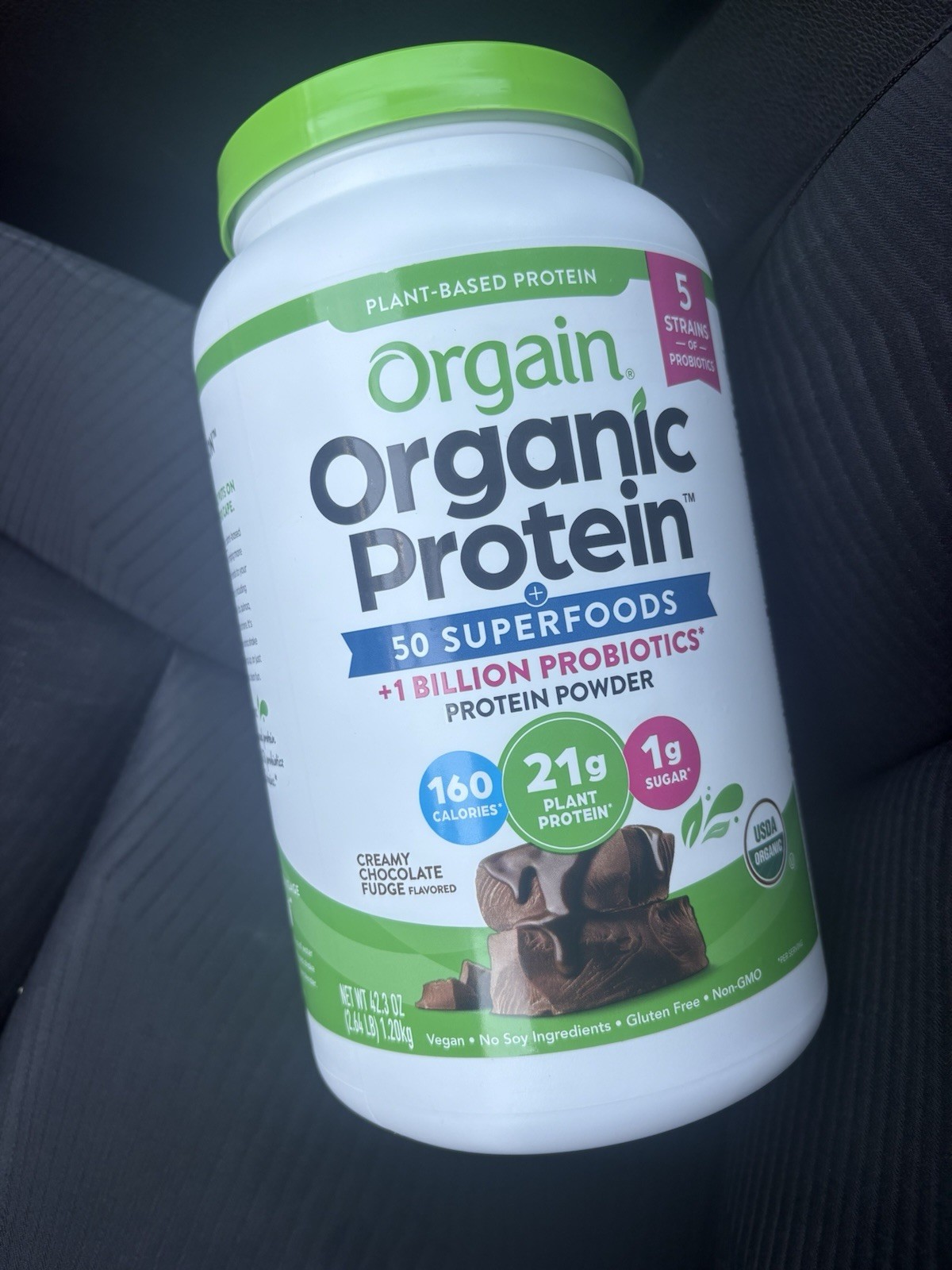 Orgain Plant-Based Protein Powder Vegan Gluten Free Chocolate Fudge 42.3oz