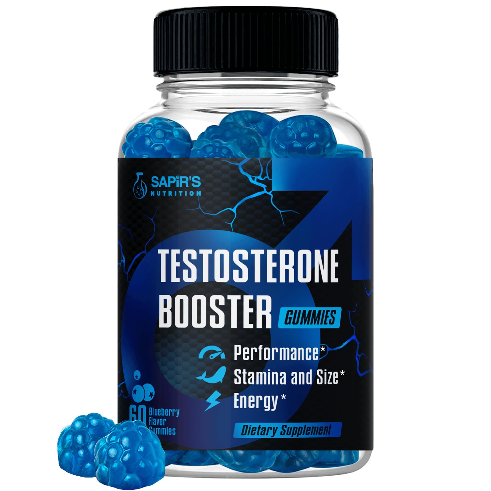 Testosterone Booster Gummies, Male Enhancing Supplement, 60 Count (Pack of 1)