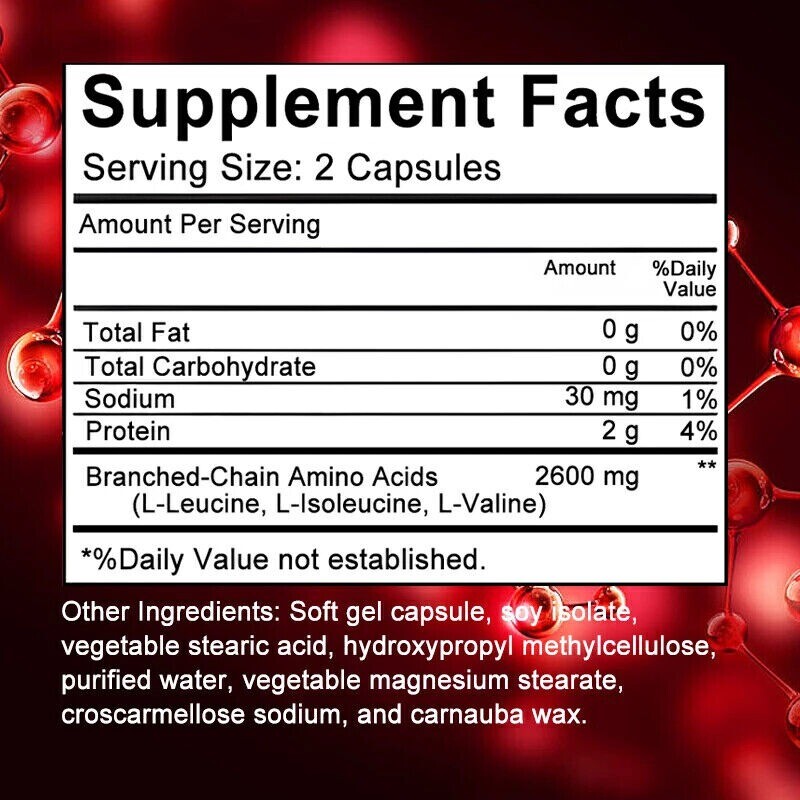 L-Leucine,Bcaa,Amino Acids Support Muslce Gainer Muscle Recover 120 Capsules