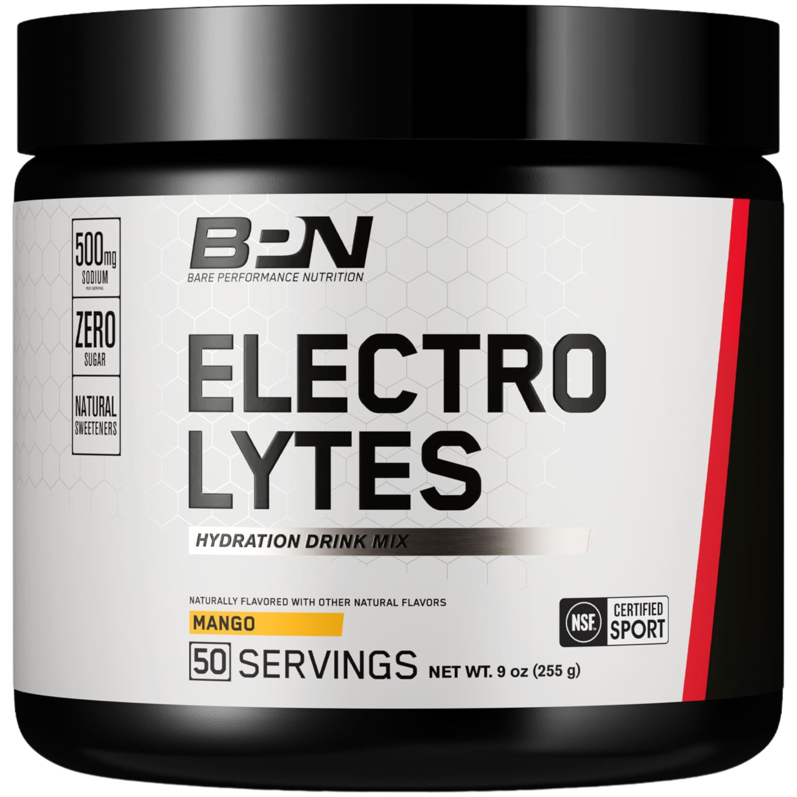 BPN Electrolytes Hydration Drink Mix – Sugar Free, 50 Servings, Mango Flavor