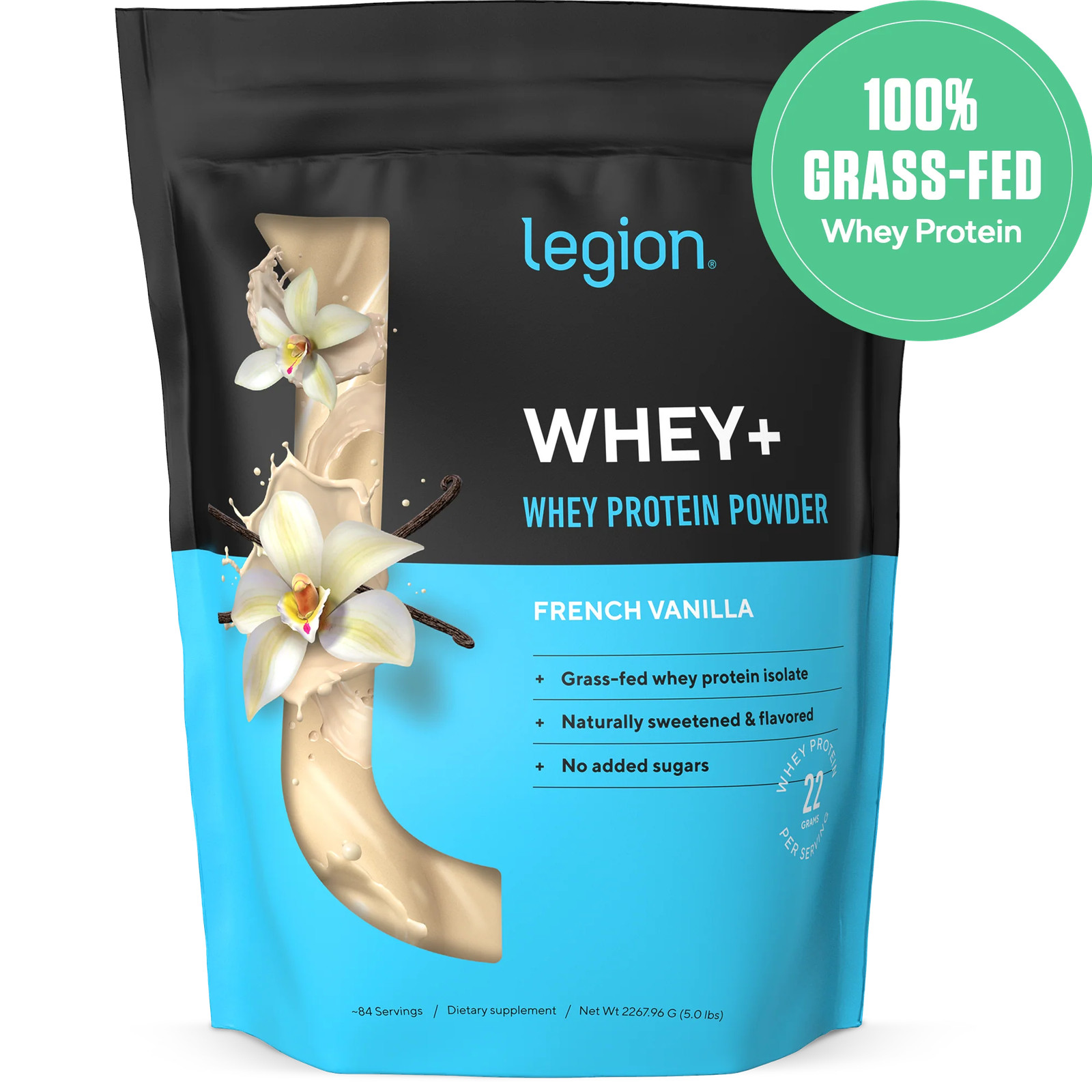 Whey+ Protein Isolate Powder naturally sweetened and flavored