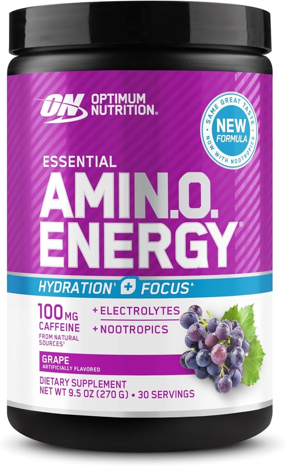 Optimum Nutrition Amino Energy Powder Plus Focus, with BCAA, Electrolytes