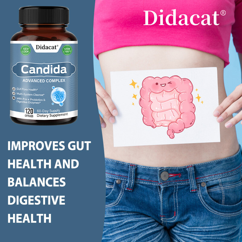 Candida Advanced Probiotic Support Intestinal Health Bacterial Balance 120 Count