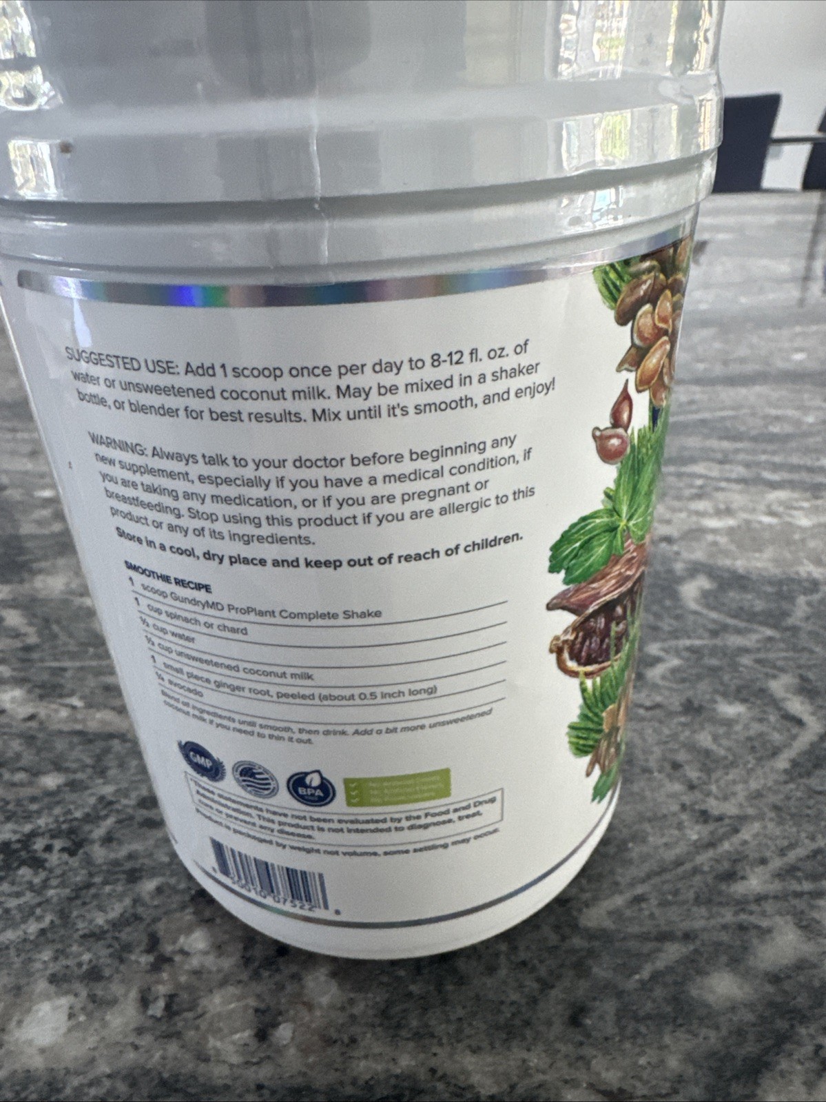 Gundry MD Pro Plant Complete Shake High-Fiber Plant Protein Blend (Chocolate)
