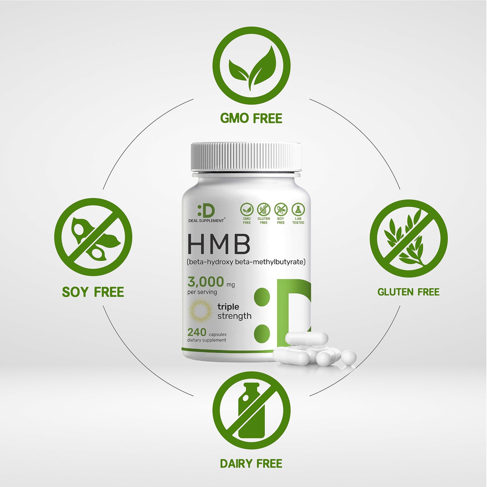 HMB1000mg Ultra Strength Supports Muscle Growth Fast Workout Recovery 300 CAPS