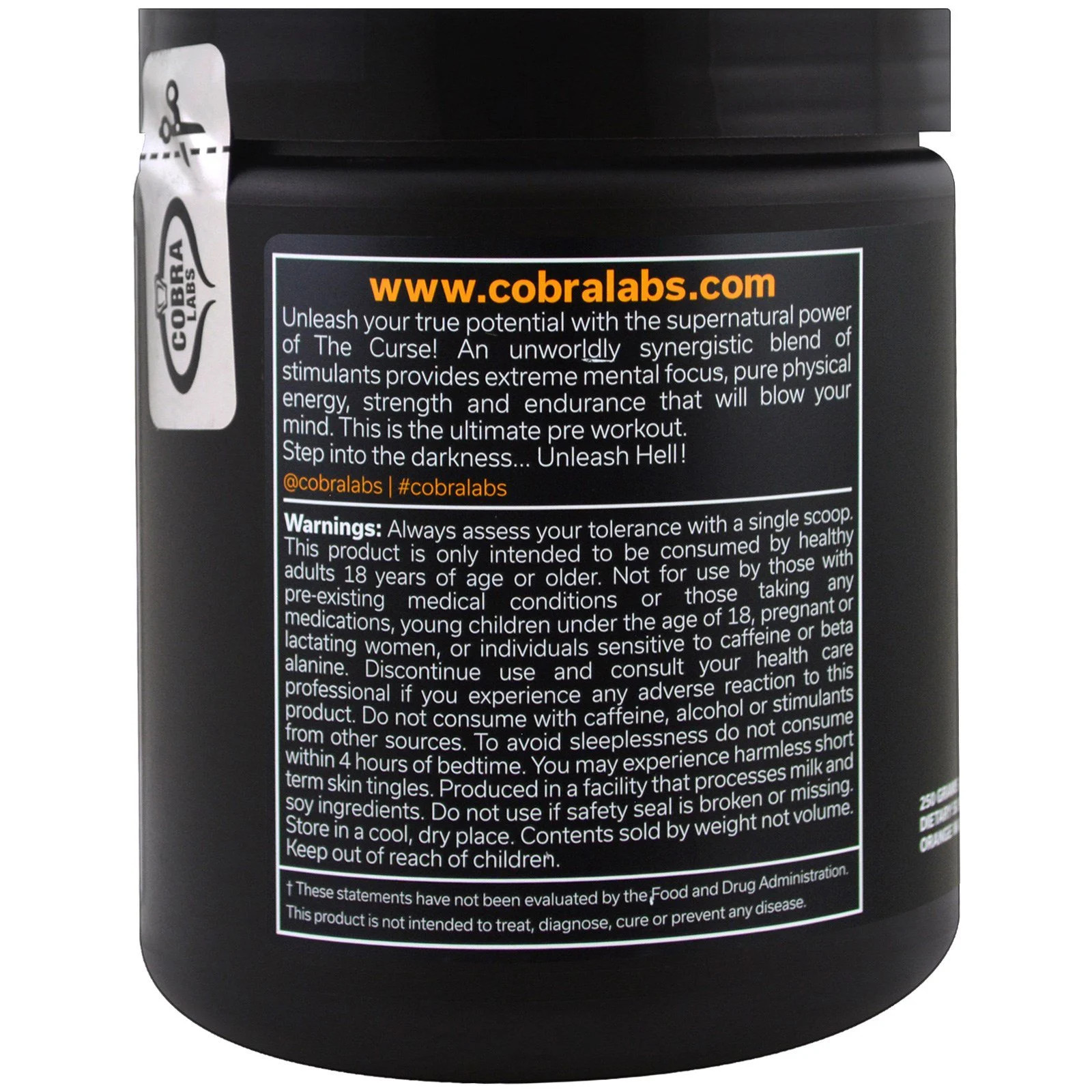 The Curse, Pre Workout, Orange Mango, 8.8 oz (250 g)