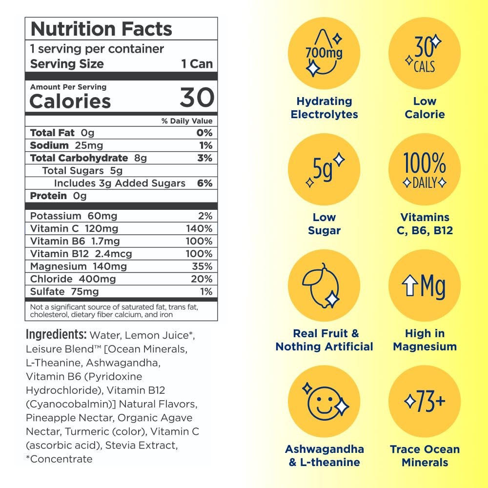 Leisure Hydration Non-Carbonated Electrolyte Refresher, Variety Pack – Low…