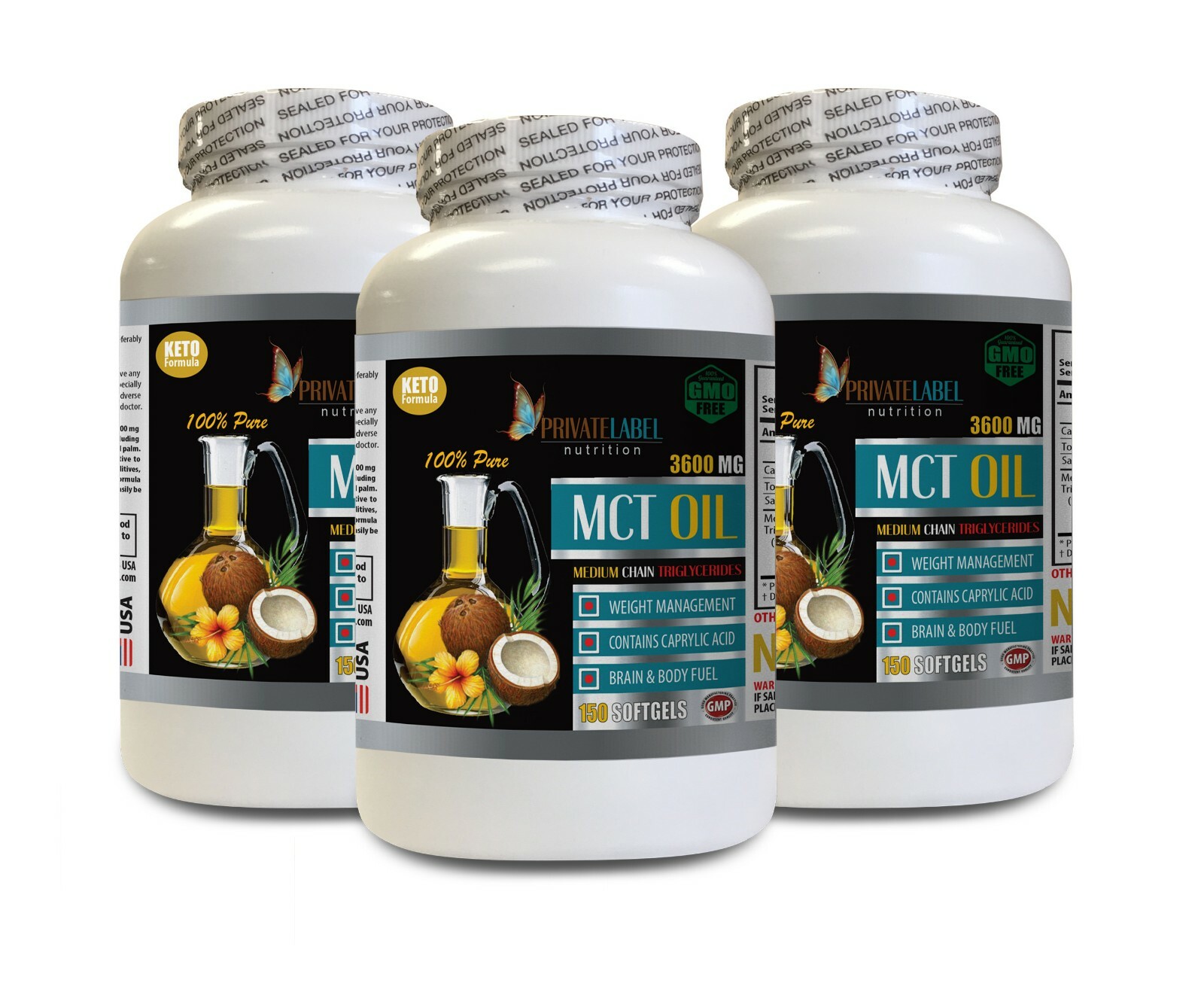 immune system diet 100% MCT OIL – keto energy paleo 3BOTTLE