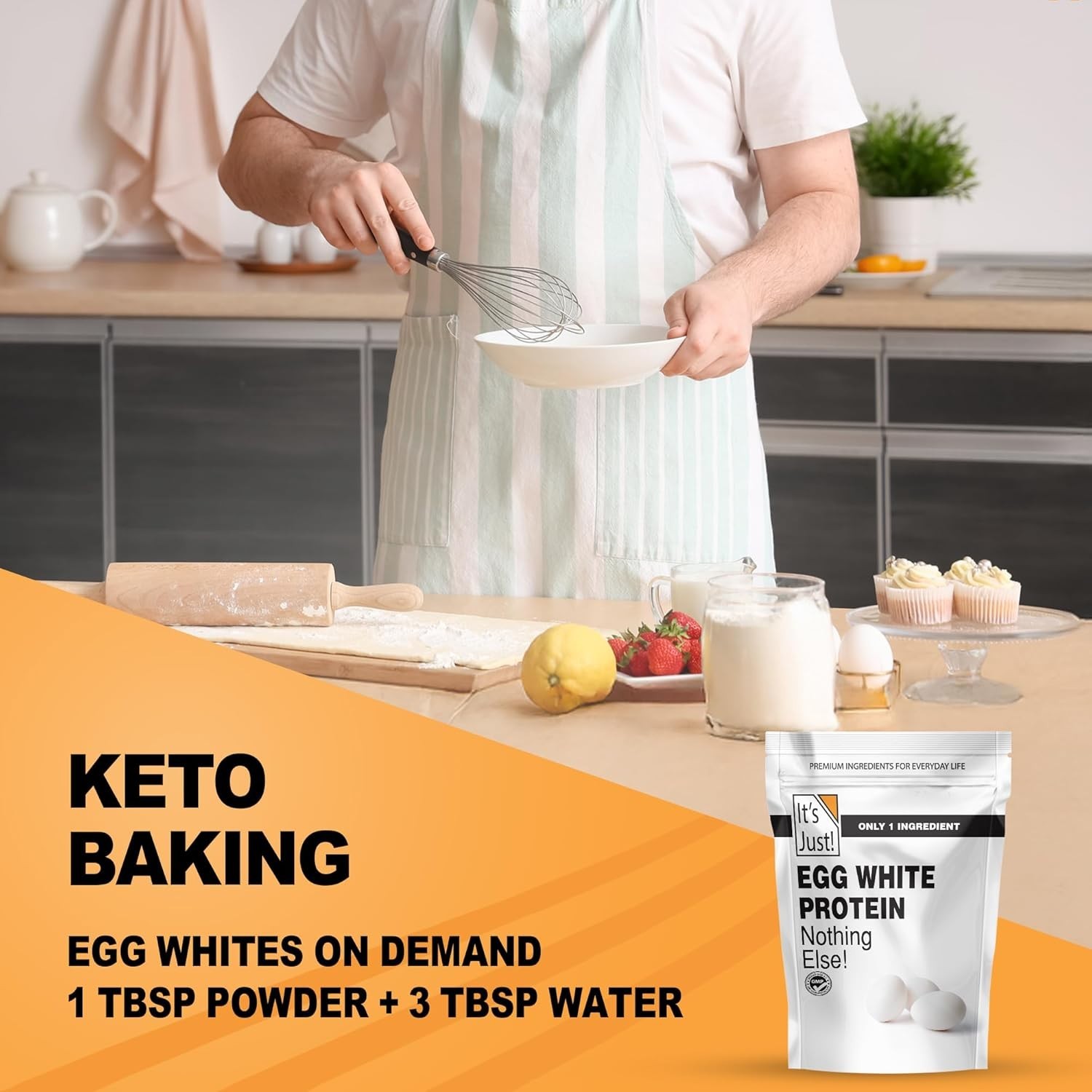 Keto-Friendly Egg White Protein Powder, 8oz – Unflavored Versatility for Health
