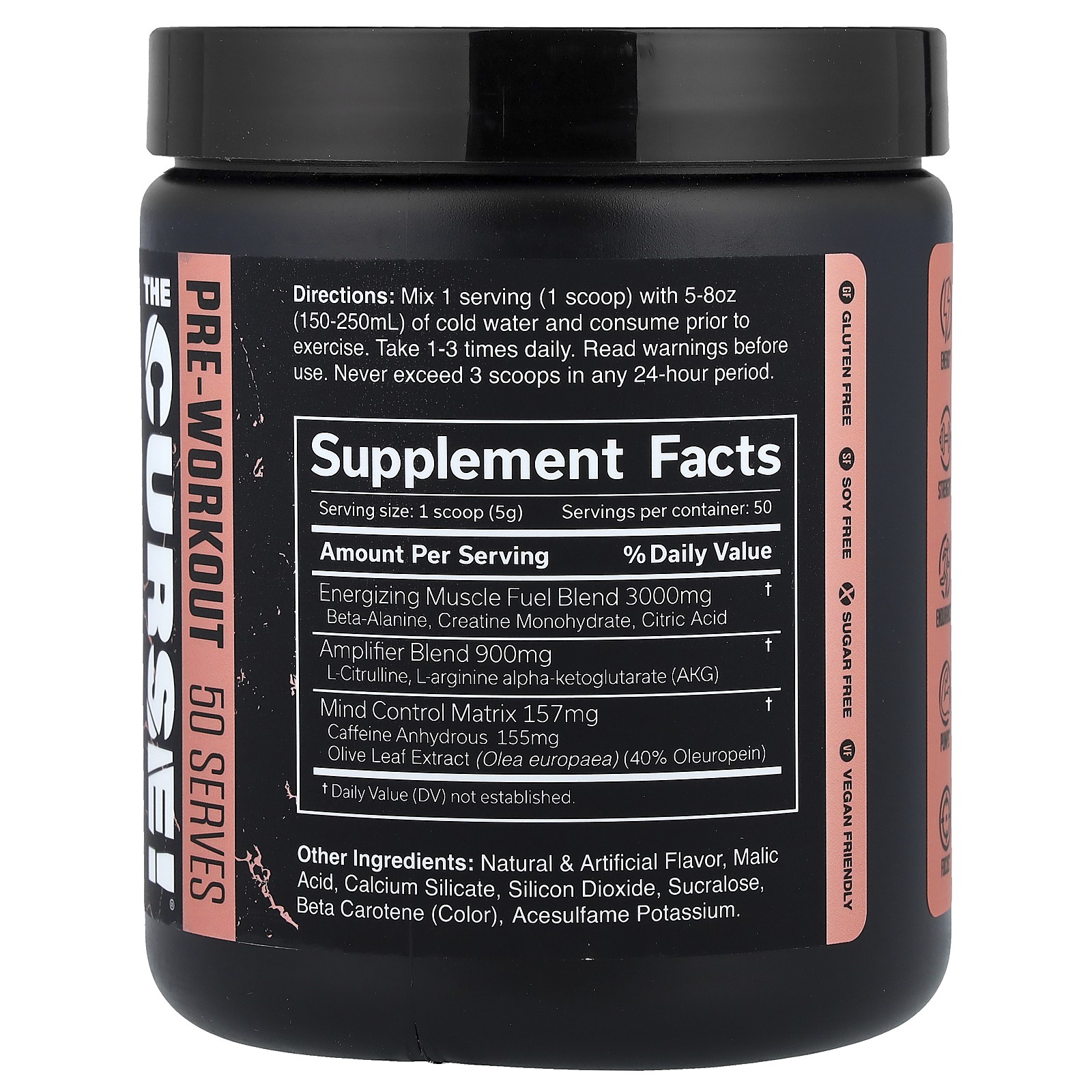 The Curse, Pre-Workout, Peach Rings, 8.8 oz (250 g)